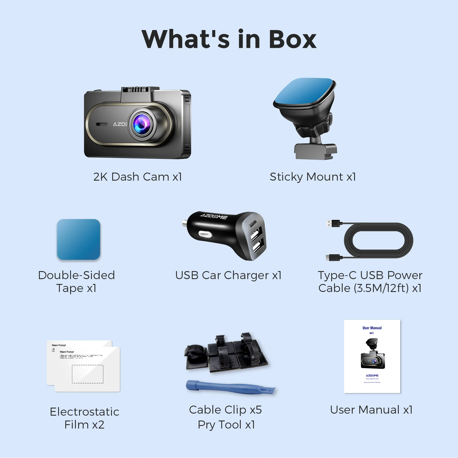 AZDOME M27 1CH Dash Cam 2K with 3" Display 24H Parking Mode - Image 7