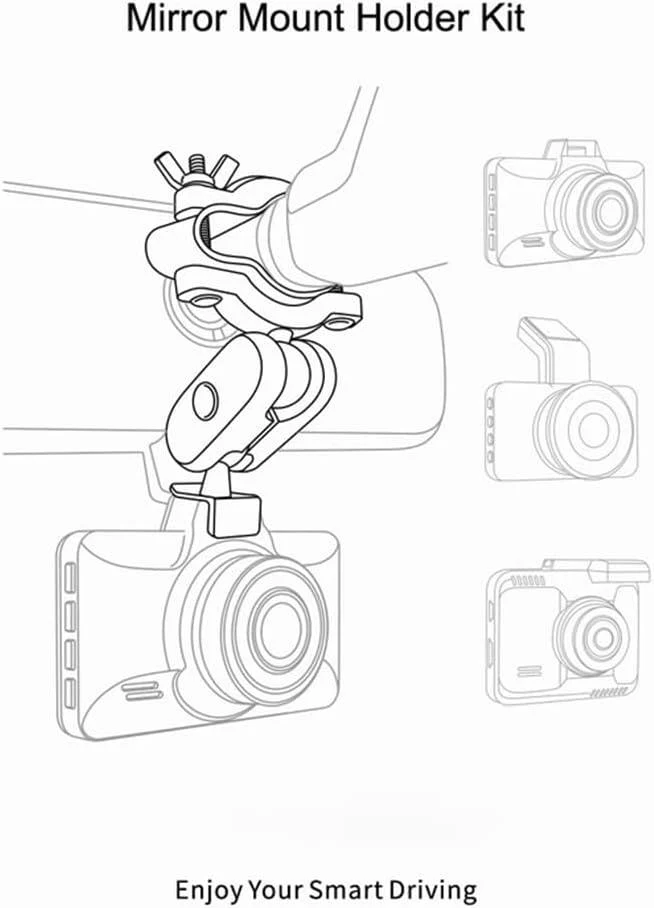 Dash Cam Mirror Mount Holder Kit, Dash Cam Mount for Rove R2-4K Dashcam, AZDOME M01 Pro, M17, M16, GS63H Dash Cam - Image 6