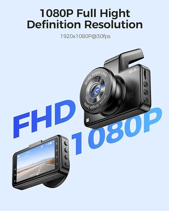 AZDOME M17 1CH Dash Cam 1080P with WiFi & ADAS 3" Screen 24H Parking Mode - Image 4