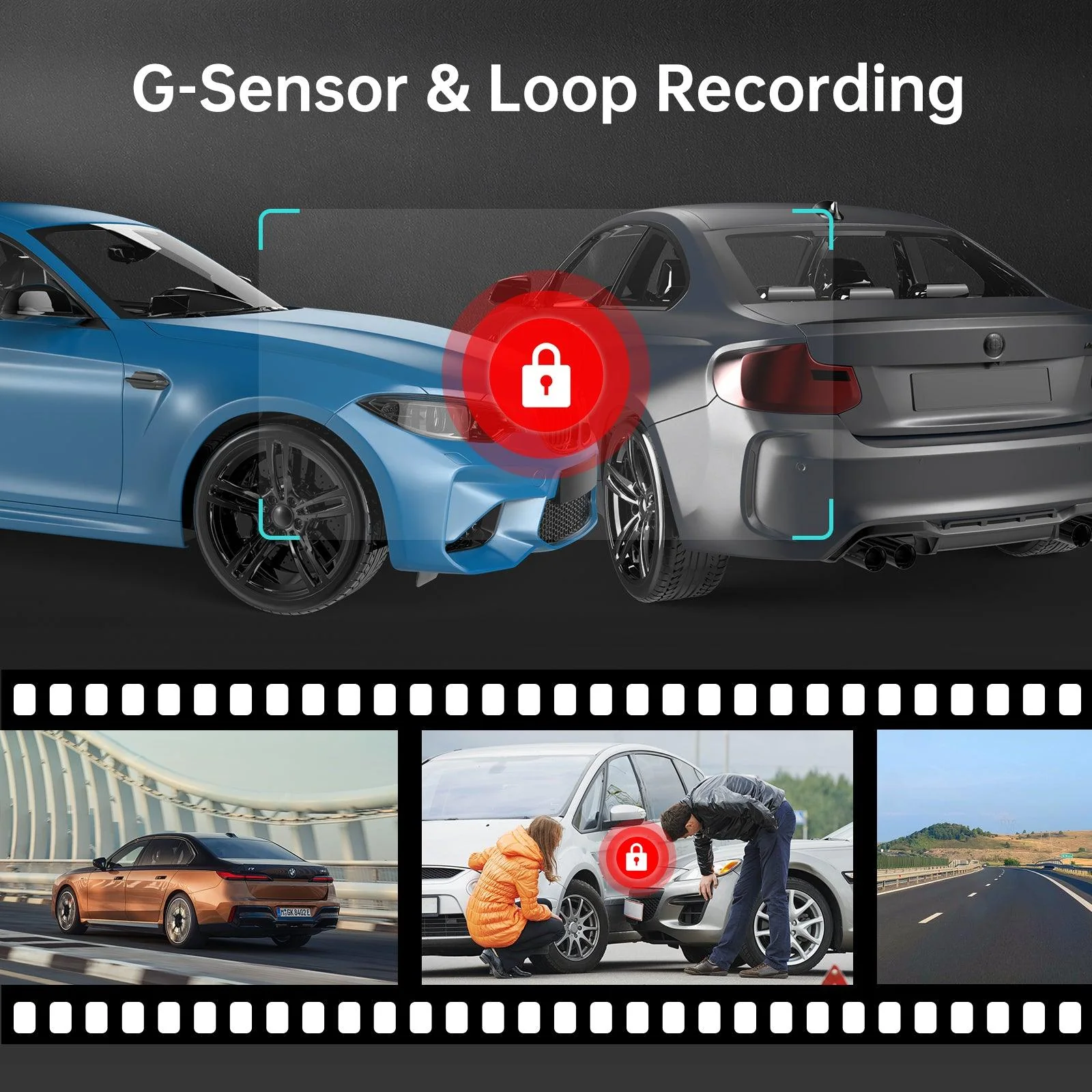 AZDOME M300 1CH Dash Cam 1296P with Voice Control 24H Parking Mode No Card - Image 5